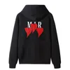 Heren hoodie designer hoodies sweatshirts met drie rode hartletters gedrukt op puur katoen ronde hals pullover hoodie voor koppels losse casual hoodies