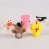 Finger Puppets Plastic Toy Baby Mini Animals Education Hand Cartoon Rubber Doll Puppet Theatre Toys for Children Gifts 240126