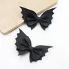 Hair Accessories Halloween Bat Clips PU Leather Wings Horror Hairgrip Barrettes Girls Women Party C U3J1