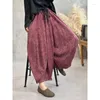 Women's Pants 2024 Autumn Loose Size Fried Color Distressed Knitted Wide-Leg Retro Large Version Harem Wholesale