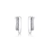 Earrings Pave Double Hoop Earrings 925 Sterling Silver Jewelry For Woman Make up Fashion Female Earrings Party Jewelry