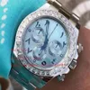 Version de super qualité Montres-bracelets pour hommes Chiffres arabes Cadran bleu glace 40mm Lunette en diamant 116506 Premium 2813 Mechanical301H