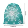 Berets Merry Christmas Snowflake Beanies Caps Bonnet Winter Warm Knit Hat Adult Green White Snow Pattern Beanie Hats Outdoor Ski Cap