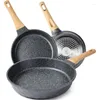 Pans YIIFEEO Friture antiadhésive poêle à induction Set poêle en granit pour la cuisson de l'omelette ustensiles de cuisine