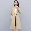 Trench da donna Giacca lunga a vento da ragazza Primavera e autunno Cappotto stile britannico Cintura Temperamento Moda Versione coreana di fascia alta Allentato sottile