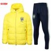 23 24 Men's Cotton padded clothes 2023 2024 Argentina Marseilles psges Brazils Tracksuits Brasil Algeria Thermal jacket Soccer Sets