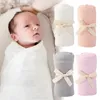 Одеяла из бамбука и хлопка для новорожденных, муслиновое марлевое полотенце для ванны, двухслойное тонкое стильное однотонное цветное одеяло