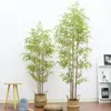 Flores decorativas em grande escala bambu artificial bonsai vaso planta verde paisagem interior decoração de piso de mesa 60cm a 150cm