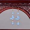 Boucles d'oreilles pendantes 1 paire rétro femme papillon pendentif crochets d'oreille bijoux Cheongsam Hanfu décor accessoires bijoux femmes fille cadeau