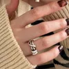 Cluster Ringen Dubbele Liefde Hart Opening Verstelbare Zwart Zilver Kleur Vinger Voor Vrouwen Koreaanse Mode Stijl Sieraden Cadeau
