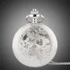TFO Pocket Watch Silver Hollow Petals Surround Dancing Mermaid Design Pendant Ladies Fashion Gift Necklace268u