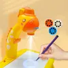 Barn Early Education Led Projector Drawing Table Toys Children Arts Målningskort Desk Mini Doodle Whiteboard Girl Gifts 240124