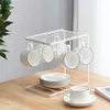 Flera krokar Art Coffee Cup Rack Glass Tea Organizer Marc Holder Kitchen Storage Organization 240122