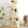 Scratchers H165CM Pet Cat Tree House Condo Toy Post For Cats Drewno wspinaczka drzewo kota wieże meble szybka dostawa domowa