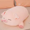 40/50/60/80cm Squish Pig Stuffed Doll Lying Plush Piggy Toy Animal Soft Plushie Pillow Cushion Kids Baby Comforting Gift 240124