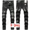 Heren Jeans D2 Luxe Italië Designer Denim Jeans Heren Borduurbroeken DQ2077 Mode Slijtagegaten splash-inktstempel Broeken Motorrijden Kleding US28-42/EU44-58