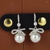 Ohrhänger DIWENFU 925 Silber Sterling Southsea Pearl Jewerly Dorp Ohrring für Frauen beitreten Party Ball Aros Mujer Oreja Orecchini