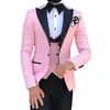 Aesido – costumes décontractés pour hommes, couleur claire, coupe cintrée, 3 pièces, revers cranté, Tuxedos de bal, garçons d'honneur pour mariage, blazer, gilet, pantalon, 240123