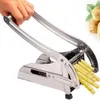 Utensili da cucina Patatine fritte Patatine fritte Tagliatrice a strisce Affettatrice in acciaio inossidabile Chopper Dicer 2 lame246i