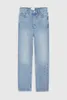 Women's Pants 23 Fashion Ab High Waisted Wash Edge Medium Stretch Small Straight Leg Nine-point Jeans