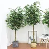 Fiori decorativi Albero di banyan in vaso Simulazione finta Ficus Foglie Grande pianta bonsai per la decorazione del giardino di casa e ufficio