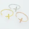 3 Colors Women Designer Bangles Brass Gold Pated Luxury V Letter Couple Bracelets Without Box350V