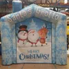 Customized Printing inflatable santa's Grotto 11.5x10x10ft christmas Santa Cottage House Tent Shelter Cabinet Cabin balloon for Xmas Festival Decoration 003