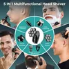 Kensen 5 In 1 Electric Shaver 7D Floating Cutter Head Rechargeable Shaver Kit For Men IPX6 Waterproof Beard Trimmer head shavers 240119