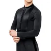 Stage Wear Modern Dance Tops Tango Dancewear Black Salsa Clothing Ballroom Shirt Men Long Sleeve Costume Customized