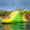 9x7x3m Bouncy Castle Water glider Sea Park Hinder Uppblåsbar flytande klättringstorn för vuxen eller barn