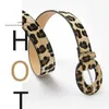 Belts Kemeiqi Fashion Ladies Belt Special Craft Art Print Animal Fur Pattern Snake Leopard Casual Brown Patchwork Jeans