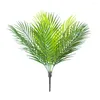 Dekorativa blommor Simulerade växter Artificiella palmträd 9 huvuden Dekor för hem Garden Plastiska falska blad Fern
