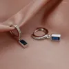 Boucles d'oreilles pendantes WPB S925 en argent sterling Zircon scintillant bleu Baguette goutte diamants à haute teneur en carbone bijoux de luxe cadeaux