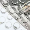 Nya öppna klusterringar släpp joint ring med ihålig diamanthjärtring set med 15 smycken tillbehör