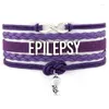 Браслеты-подвески с фиолетовой лентой, Надежда, эпилепсия, бабочка, Альцгеймер, бесконечность, модные ювелирные изделия, подарок, падение