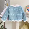 Giubbotti Autunno Blu Giacca vintage Cappotto Grandi bambini Adolescenti Abiti di moda per ragazze Ragazzi Cardigan da 4 a 12 bambini Capispalla Cappotti