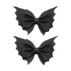 Hair Accessories Halloween Bat Clips PU Leather Wings Horror Hairgrip Barrettes Girls Women Party C U3J1