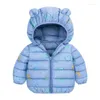 Down Coat Winter Baby Boy Jacketrockar för små barn Tecknad graffiti PLYCH Tjock varm ytterkläder Kids Bomullsadlade kläder 1-7 år