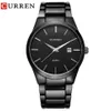 Curren 8106 män 30 m vattentät sport casual klockor mens timme datum månad rostfritt stål kvarts klockor relogio feminino svart y1229p