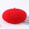 Berets Women Retro Beret Wool Vintage Knitted Winter Thick Decorative Anti-slip Lady Cap For Party Prom Style