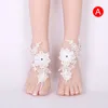 1 paire de chaînes de pied de plage pour femmes, bracelets de cheville de mariage, décor en dentelle, chaîne pieds nus, AIC88 240119