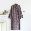 Womens abbigliamento da sonno donne giapponese kimono notturno abiti stampati retrò da notte abiti casual abiti casual cotone da un aokrobo di media lunghezza