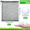 100 datorer Golf Practice Ball Hollow Golf Ball Hollow Golf Plastic Ball With Mesh Drawstring Storage Påsar för träning 240124