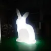 8mH (26ft) With blower wholesale giant lighting inflatable white Squatting rabbit Bunny model animal replica for advertisement or Easter event decoraction