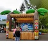 Concession de bar Tiki gonflable de 5 ml x 3,5 mw (16,4 x 11,5 pieds) et stand de boissons avec trois fenêtres et toile de fond de Tahiti pour les vacances d'été ou les fêtes en vente