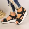 Sandalen Dames Zomer Middenhak Muffin Wedge Fish Mouth Platform Zwarte Holle Sandalias Mujer