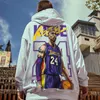 Kobe peluche pull à capuche homme 24 grand ample mode hip-hop rue chine-chic Lakers