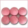 Paquete de 6 pelotas de tenis rosadas, entrenamiento elástico resistente al desgaste, pelota de práctica para principiantes de 66mm para Club escolar 240124