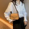 Sacos de noite Retro Mulheres Simplicidade Flap Mini Ombro 2024 Luxo Designer Tendência Pequena Crossbody Bolsa Feminina Cinza Marrom Bolsas