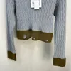 Primavera nova técnica de tricô exclusiva com design de borda enrolada suéter de gola virada
